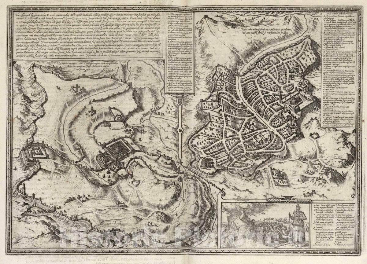 Historic Map : Jerusalem (Israel), Vol I (52) Hierosolymorum (Jerusalem), 1575 Atlas , Vintage Wall Art