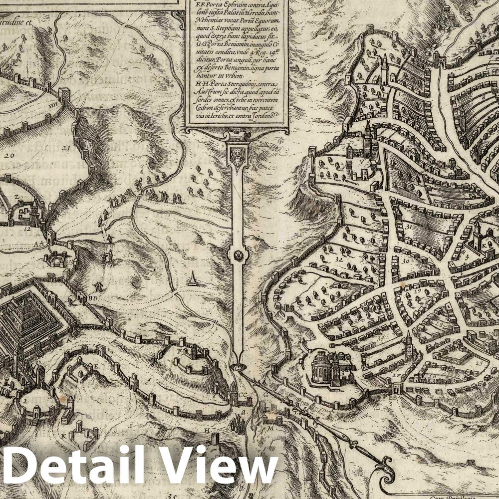 Historic Map : Jerusalem (Israel), Vol I (52) Hierosolymorum (Jerusalem), 1575 Atlas , Vintage Wall Art