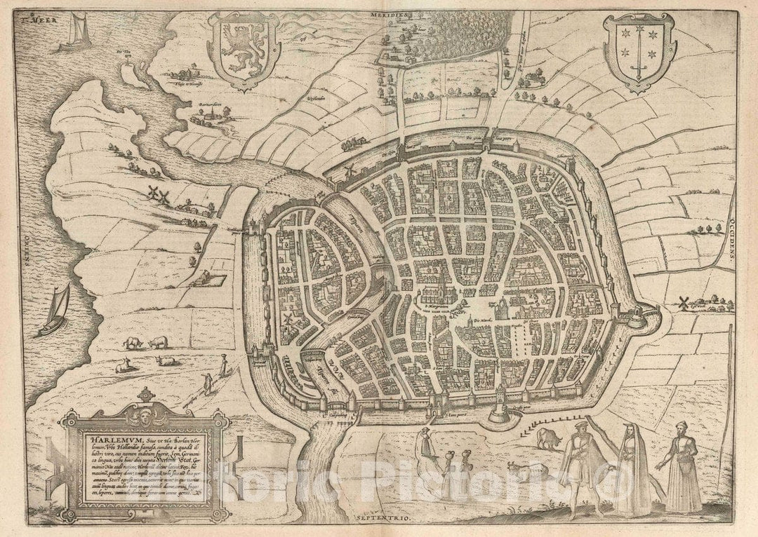 Historic Map : Haarlem (Netherlands), Vol II (26) Harlemum (Haarlem), 1575 Atlas , Vintage Wall Art