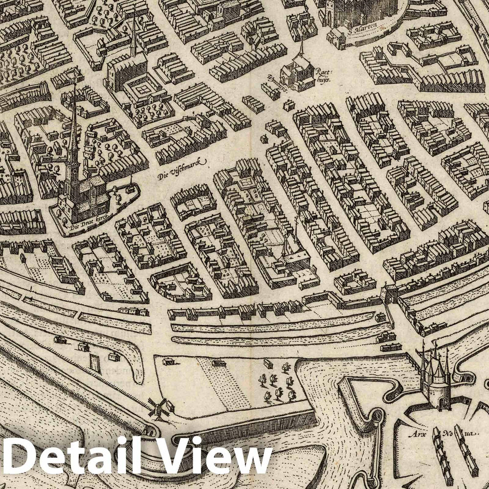 Historic Map : Groningen (Netherlands), Vol II (31) Groninga (Groningen), 1575 Atlas , Vintage Wall Art