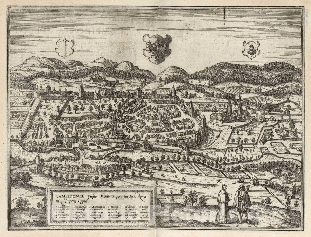 Historic Map : Kempten , Germany, Vol II (38) Campidonia (Kempten), 1623 Atlas , Vintage Wall Art