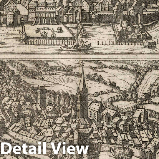 Historic Map : Konstanz , Germany, Vol II (41) Constantia (Konstanz). S. Galli OPP. (St. Gallen), 1575 Atlas , Vintage Wall Art