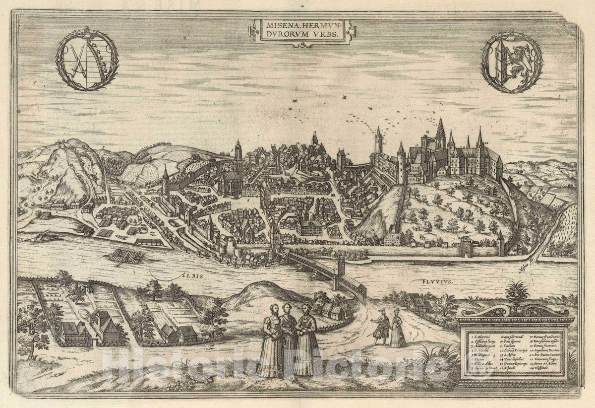 Historic Map : Meissen , Germany, Vol II (44) Misena (Meissen), 1575 Atlas , Vintage Wall Art