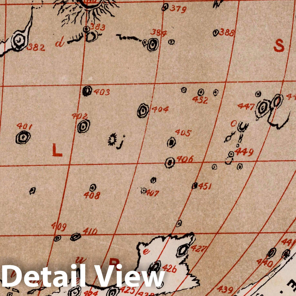 Historic Map : 1892 Celestial Atlas - 24. Chart of The Moon - Second Quadrant. - Vintage Wall Art