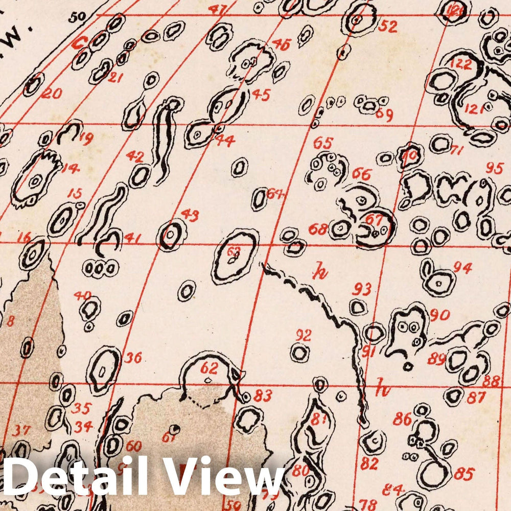 Historic Map : 26. Chart of The Moon - Fourth Quadrant, 1892 Celestial Atlas - Vintage Wall Art