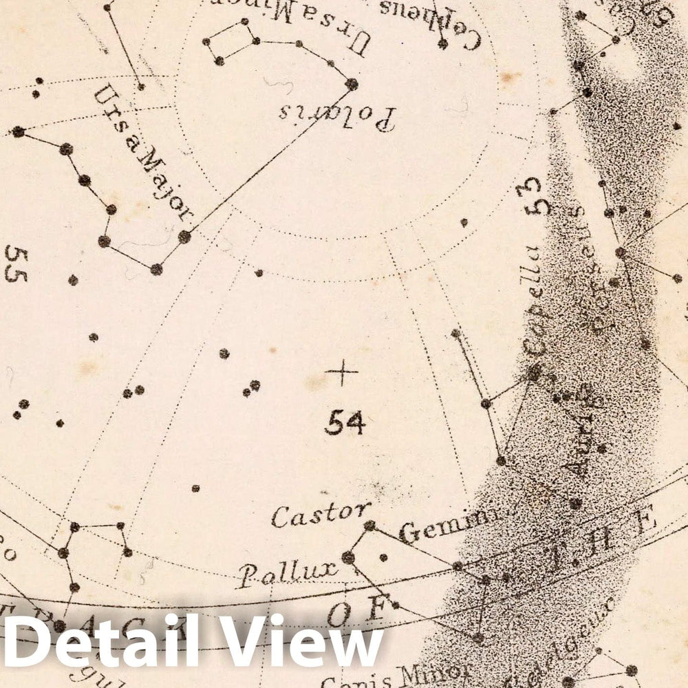 Historic Map : 39. Stars: January Midnight, 1892 Celestial Atlas - Vintage Wall Art