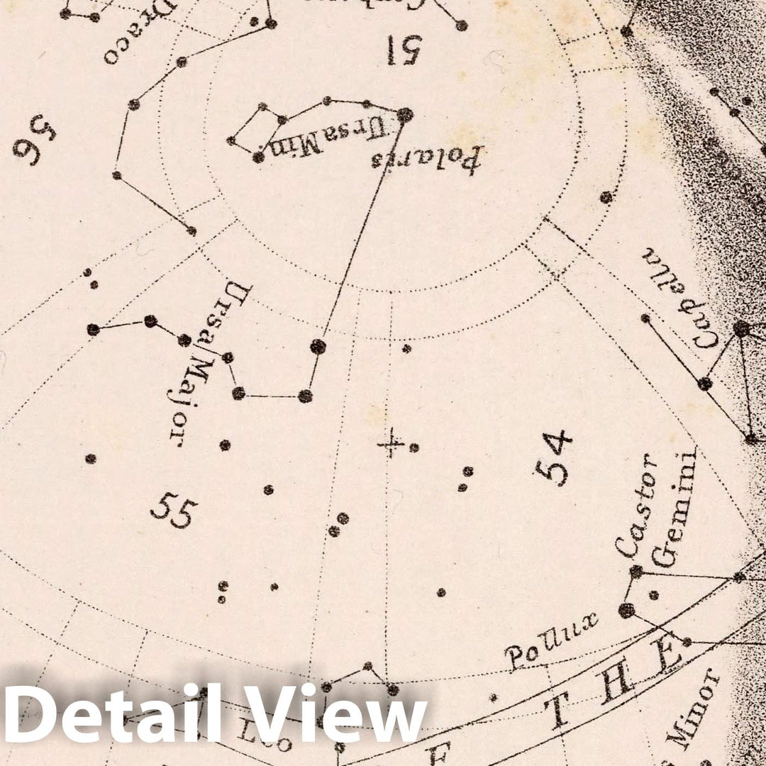 Historic Map : 40. Stars: February Midnight, 1892 Celestial Atlas - Vintage Wall Art