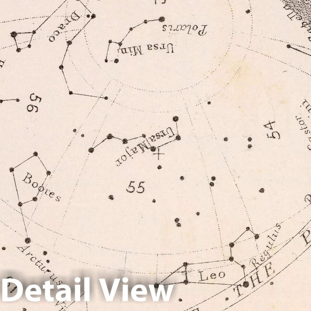 Historic Map : 41. Stars: March Midnight, 1892 Celestial Atlas - Vintage Wall Art