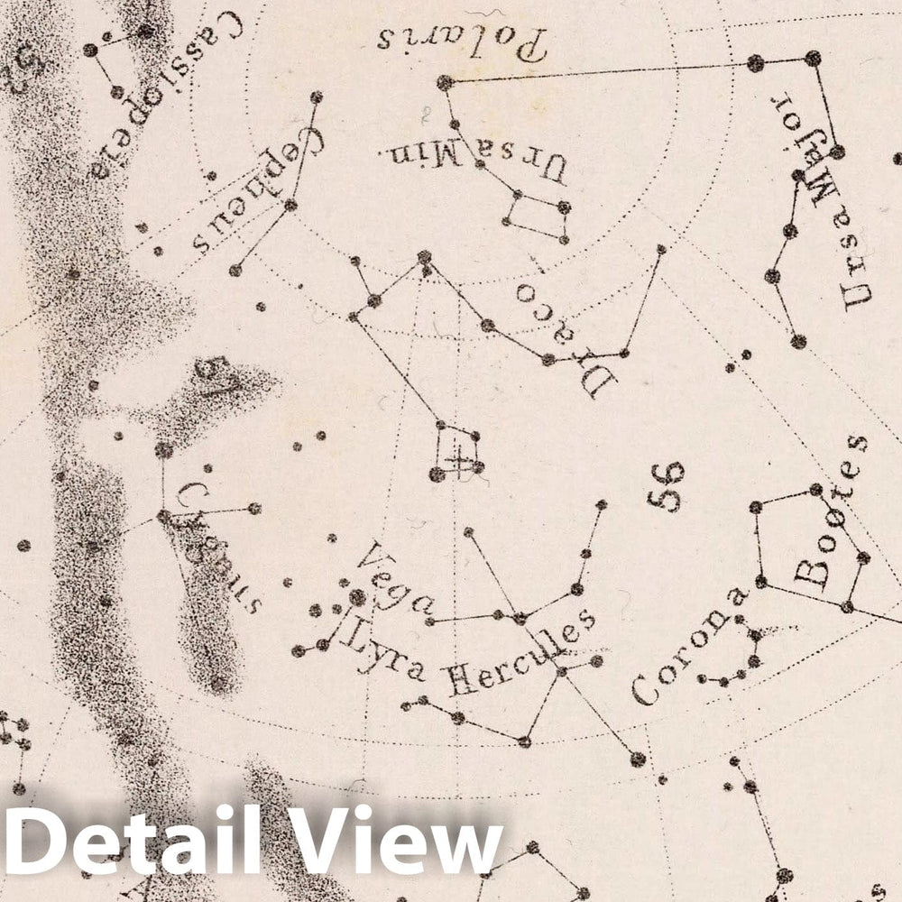 Historic Map : 44. Stars: June Midnight, 1892 Celestial Atlas - Vintage Wall Art