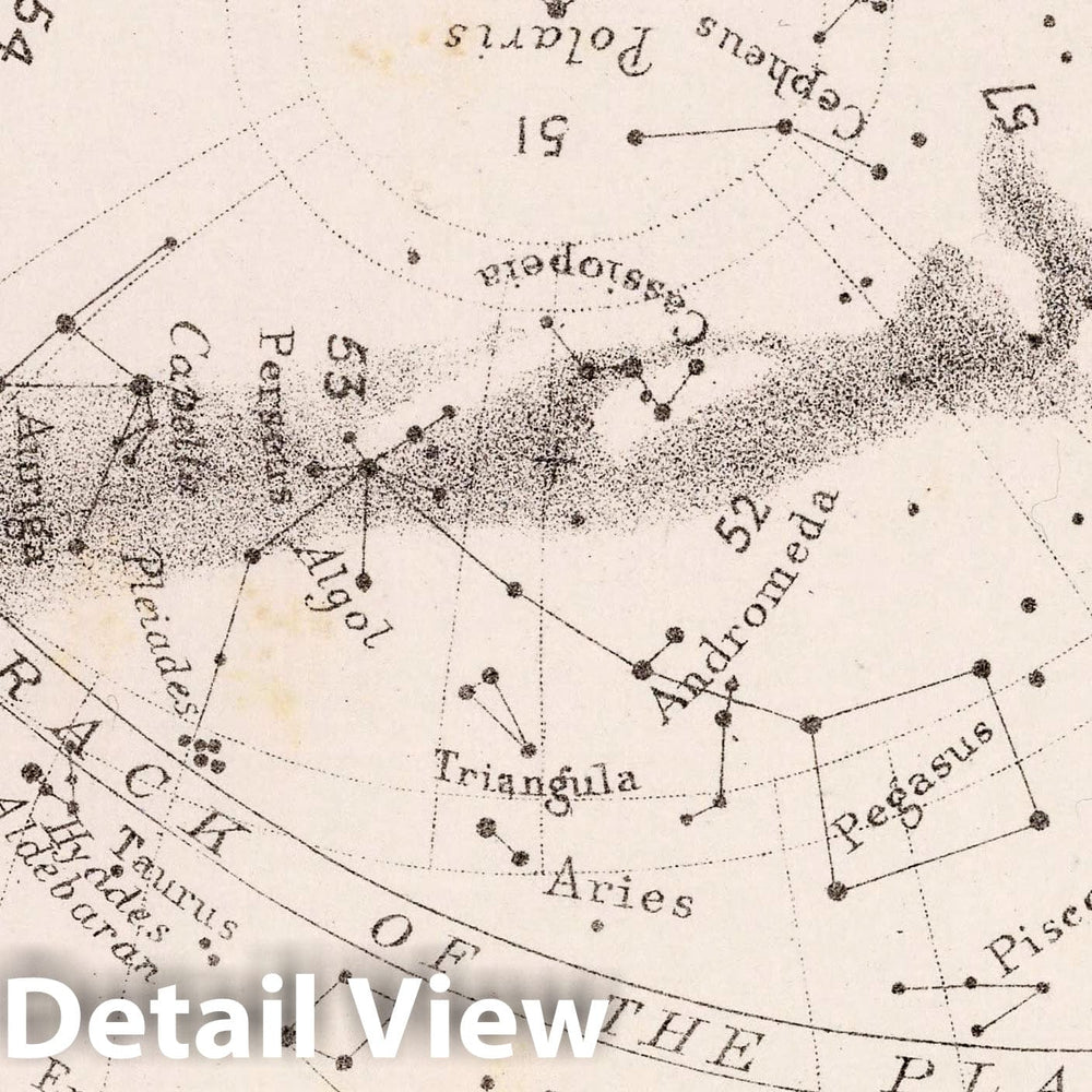 Historic Map : 48. Stars: October Midnight, 1892 Celestial Atlas - Vintage Wall Art