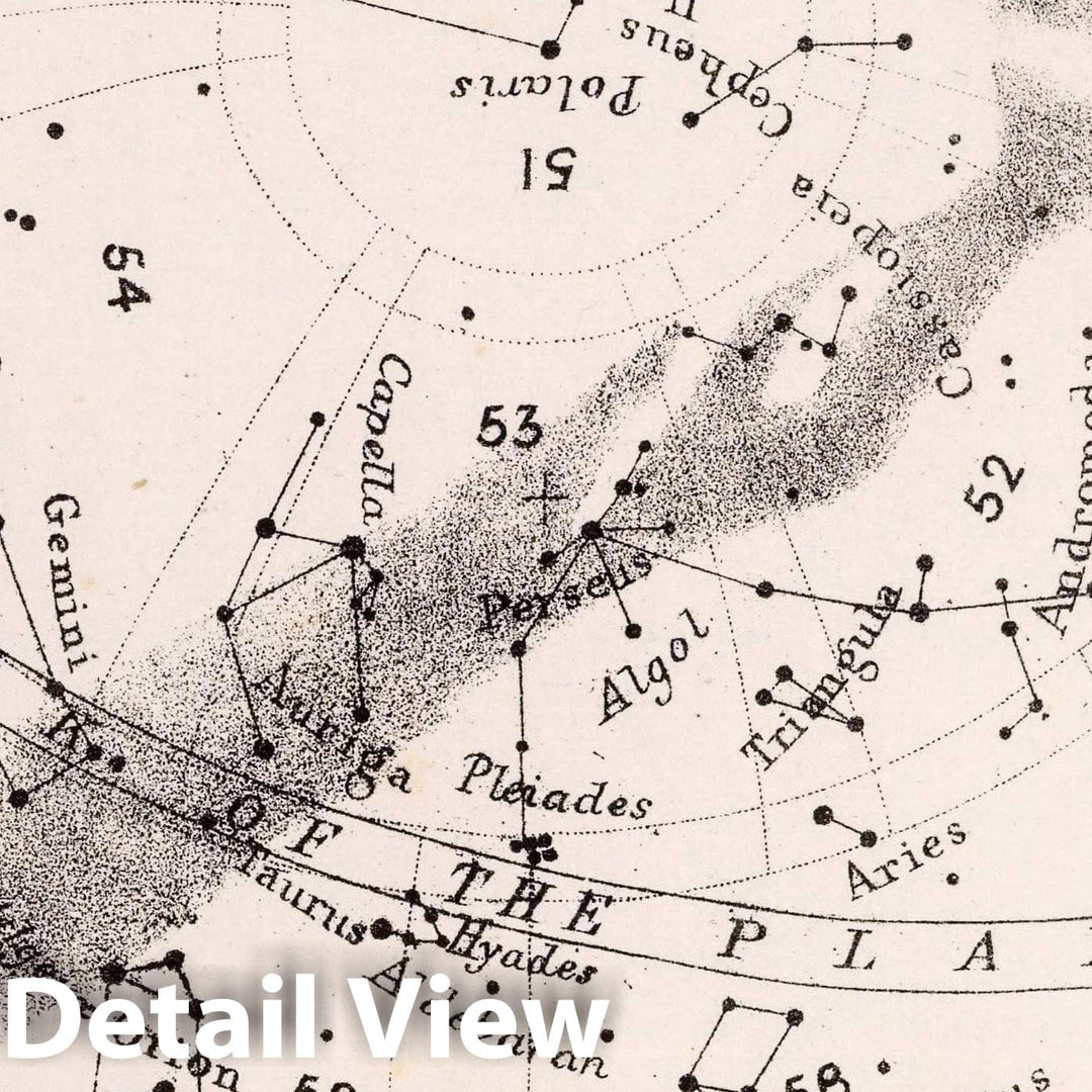 Historic Map : 49. Stars: November Midnight, 1892 Celestial Atlas - Vintage Wall Art