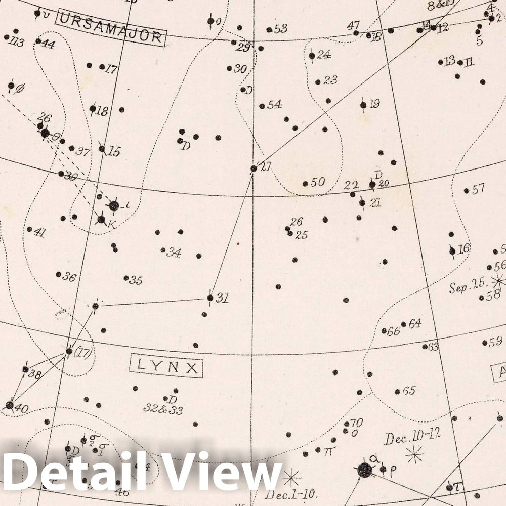 Historic Map : 54. Star Map. from an Atlas of Astronomy, 1892 Celestial Atlas - Vintage Wall Art