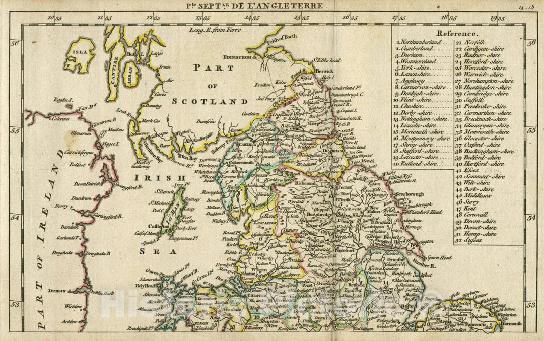 Historic Map : 1763 England and Wales (Northern Part). - Vintage Wall Art