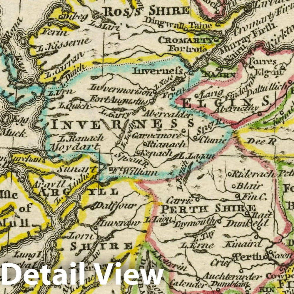 Historic Map : A New General and Universal Atlas Containing Forty Five Maps by Andrew Dury. Engraved by Mr. Kitchin & Others. Historic Wall Map of Scotland, 1763 AtlasVintage Wall Art