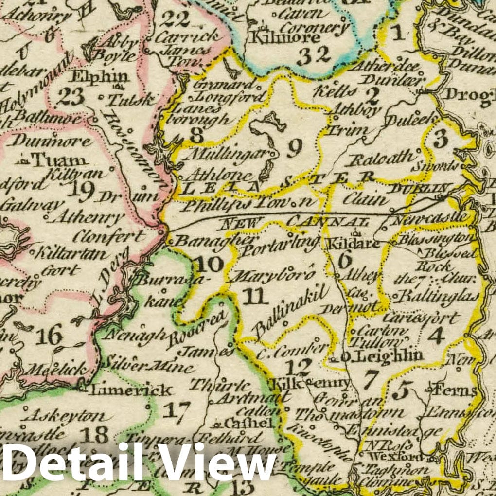 Historic Map : A New General and Universal Atlas Containing Forty Five Maps by Andrew Dury. Engraved by Mr. Kitchin & Others. Ireland, 1763 Atlas - Vintage Wall Art