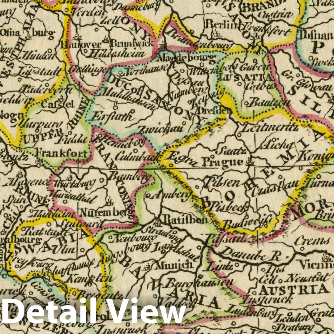 Historic Map : A New General and Universal Atlas Containing Forty Five Maps by Andrew Dury. Engraved by Mr. Kitchin & Others. Empire of Germany, 1763 AtlasVintage Wall Art