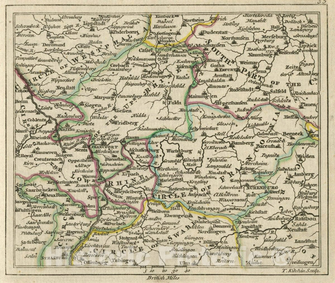 Historic Map : (The Empire of Germany (South Central).), 1763 Atlas - Vintage Wall Art