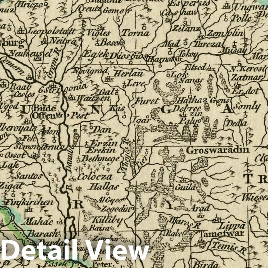 Historic Map : A New General and Universal Atlas Containing Forty Five Maps by Andrew Dury. Engraved by Mr. Kitchin & Others. Kingdom of Hungary, 1763 AtlasVintage Wall Art