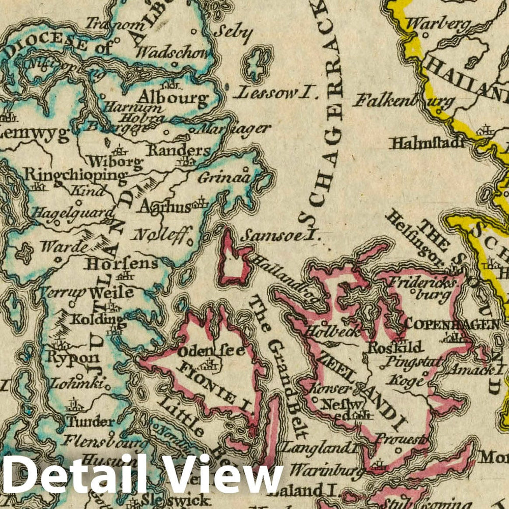 Historic Map : A New General and Universal Atlas Containing Forty Five Maps by Andrew Dury. Engraved by Mr. Kitchin & Others. Denmark, 1763 Atlas - Vintage Wall Art