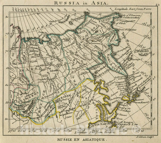 Historic Map : A New General and Universal Atlas Containing Forty Five Maps by Andrew Dury. Engraved by Mr. Kitchin & Others. Russia in Asia, 1763 Atlas - Vintage Wall Art