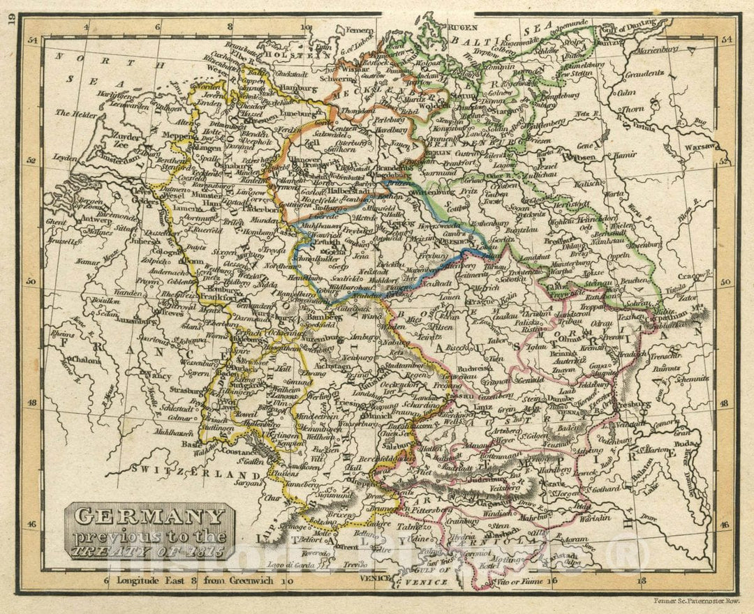 Historic Map : Germany Previous to The Treaty of 1815, 1830 Atlas - Vintage Wall Art