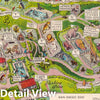 Historic Wall Map : San Diego Zoo. Copyright : Lowell E. Jones, 1947 Pictorial Map - Vintage Wall Art