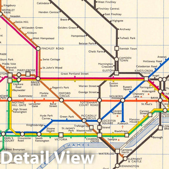 Historic Map : Underground. Designed by Harold F. Hutchison, 1962 Vintage Wall Art