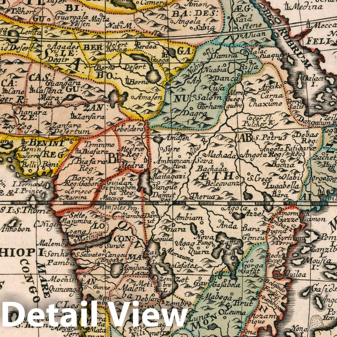 Historic Map : Africa : verfertiget von J. G. Schreibern in Leipzig. (to accompany) Atlas selectus von Allen Konigreichen und Landern der Welt, 1740 Atlas - Vintage Wall Art