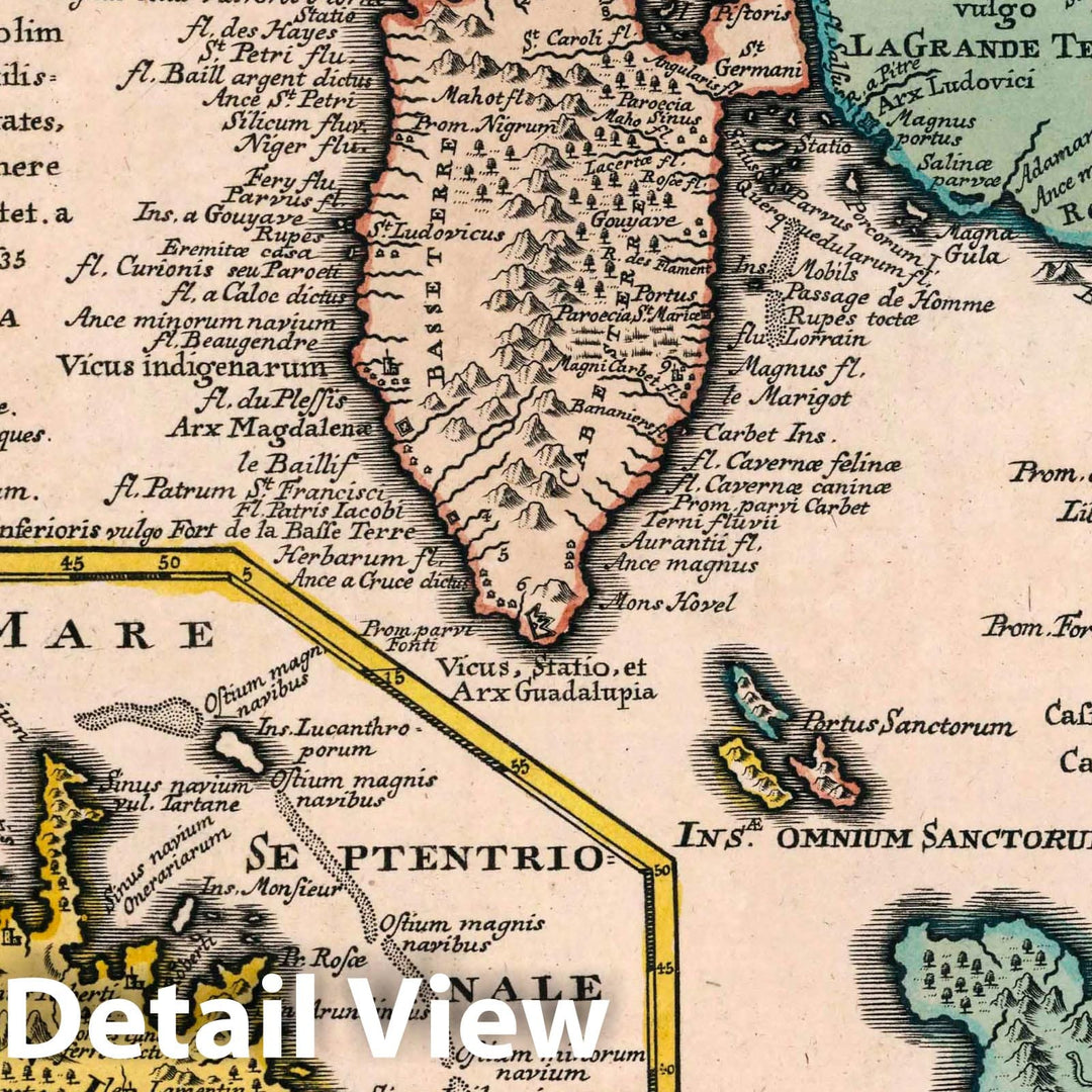 Historic Map : Caribbean, North America Vol 1:9- Die Caribischen Insulin, 1740 Atlas , Vintage Wall Art