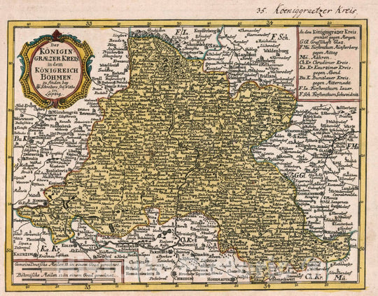 Historic Map : Czech Republic, Vol 1:35- Der Konigin Graezer Kreis in dem Koenigreich Bohmen, 1740 Atlas , Vintage Wall Art