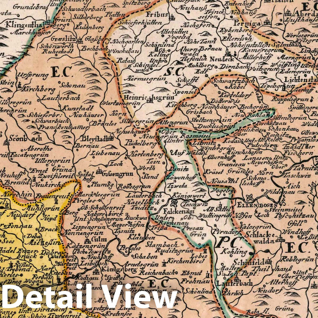 Historic Map : Czech Republic, Vol 1:39- Der Ellenbogner Kreis, 1740 Atlas , Vintage Wall Art