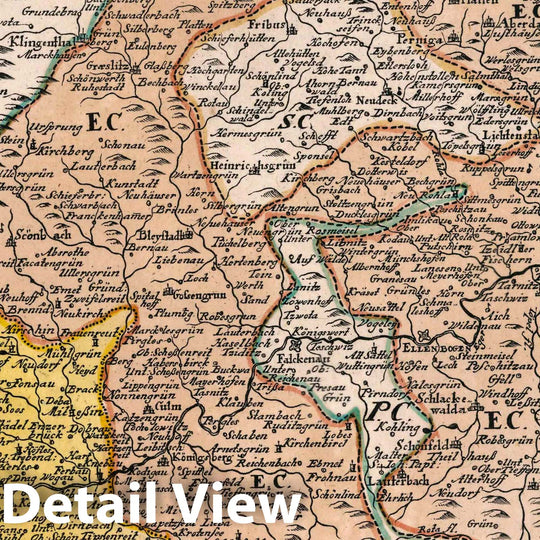 Historic Map : Czech Republic, Vol 1:39- Der Ellenbogner Kreis, 1740 Atlas , Vintage Wall Art