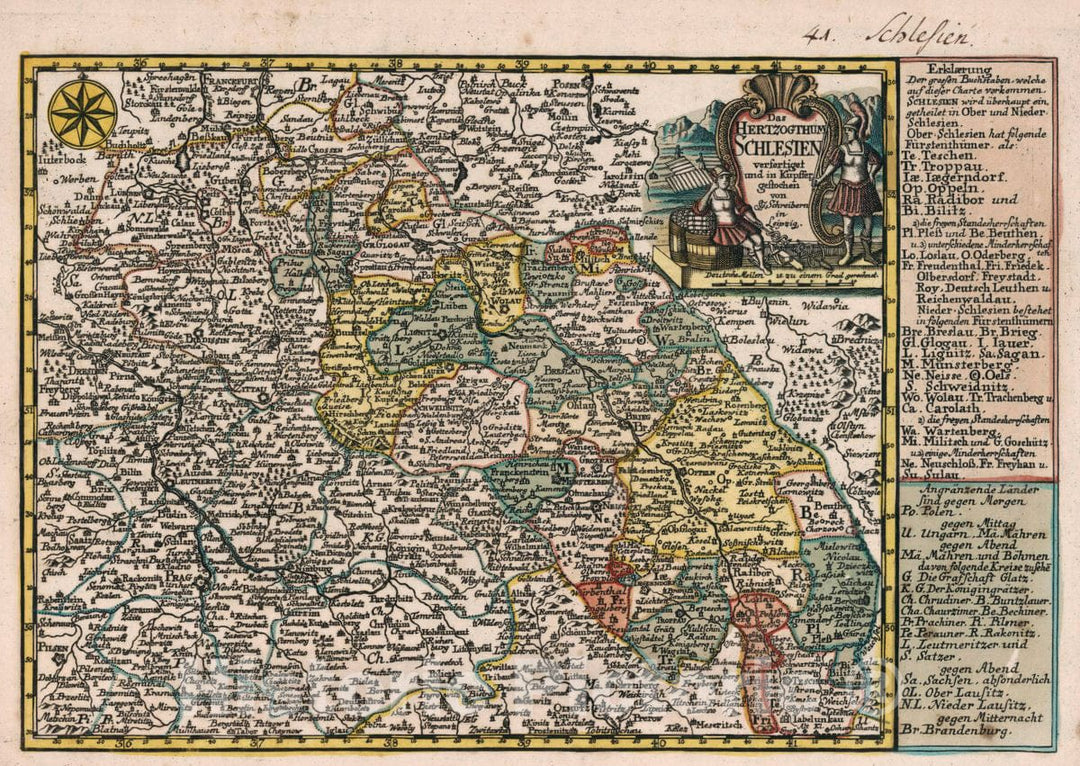 Historic Map : Prussia , Germany, Vol 1:41- Das Hertzogthum Schlesien, 1740 Atlas , Vintage Wall Art