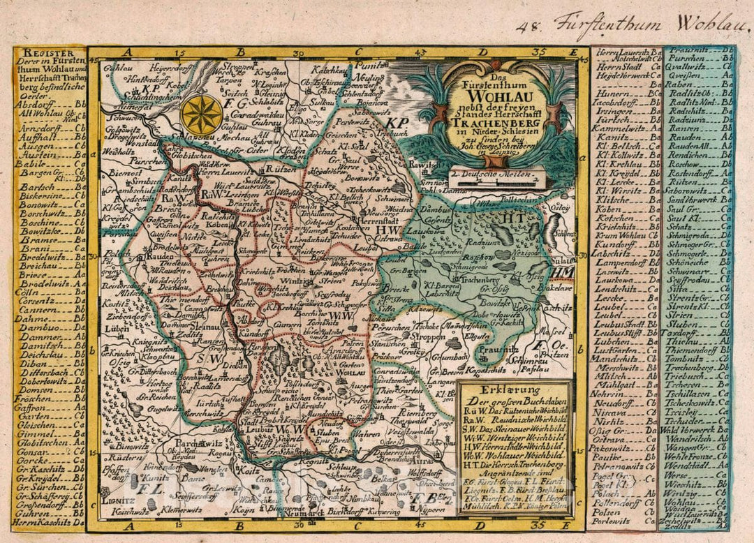 Historic Map : Poland, Vol 1:48- Das Furstenthum Sagan, 1740 Atlas , Vintage Wall Art