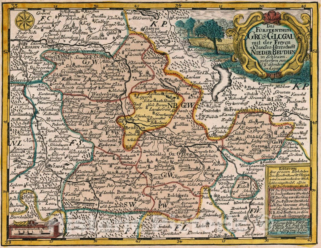 Historic Map : Poland, Vol 1:49- Das Furstenthum Gros-Glogau, 1740 Atlas , Vintage Wall Art