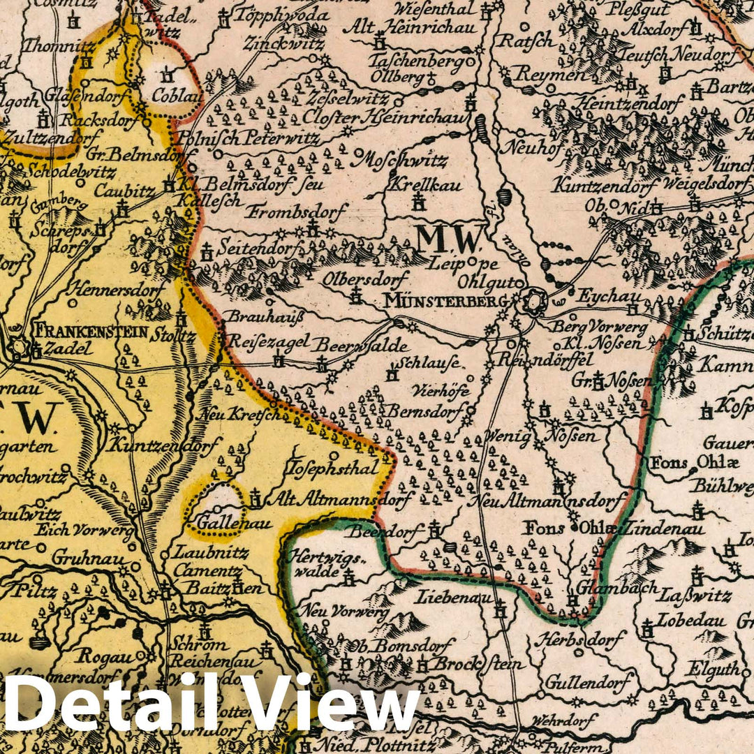 Historic Map : Poland, Vol 1:50- Das Furstenthum Munsterberg in Nieder Schlesien, 1740 Atlas , Vintage Wall Art