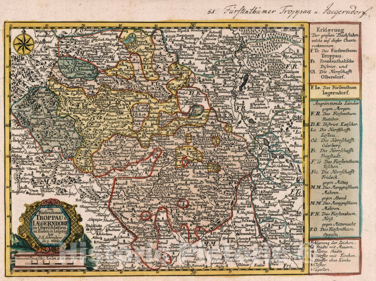 Historic Map : Poland, Vol 1:51- Das Furstenthum Troppau u. Iaegerndore in Ober schlesien, 1740 Atlas , Vintage Wall Art