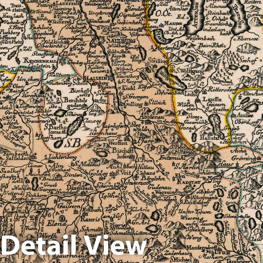 Historic Map : Germany, Vol 1:60- Das Fursten und Ertzbisthum Saltzburg, 1740 Atlas , Vintage Wall Art