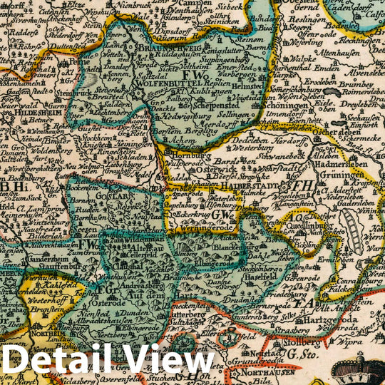 Historic Map : Germany, Vol 1:71- Das Hertzogthum Braunschweig und das Bissthum Hildesheim, 1740 Atlas , Vintage Wall Art