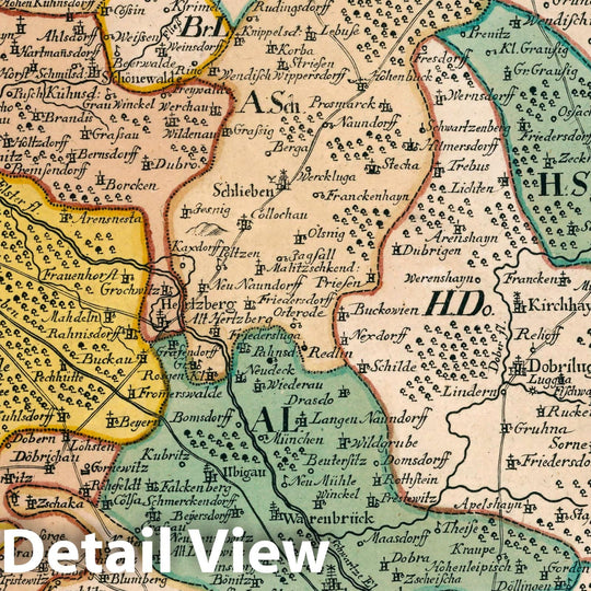 Historic Map : Germany, Vol 2:77- Die Aemter Annaburg, Schweinitz, Schlieben, Liebenwerda, 1740 Atlas , Vintage Wall Art