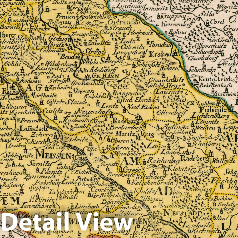 Historic Map : Germany, Vol 2:81- Der Meisnische Creys in dem Churfurstenthum Sachsen, 1740 Atlas , Vintage Wall Art