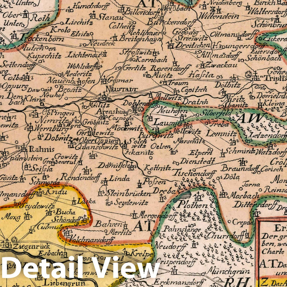 Historic Map : Germany, Vol 2:102- Das Amt Arnshaug und Triptis wie auch das Amt Ziegenruck, 1740 Atlas , Vintage Wall Art