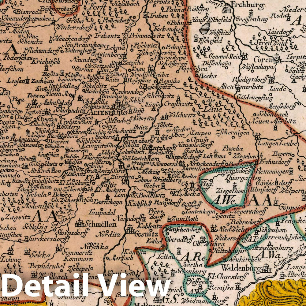 Historic Map : Germany, Vol 2:107- Charte von Altenburg so Gothaischer Hoheit, 1740 Atlas , Vintage Wall Art