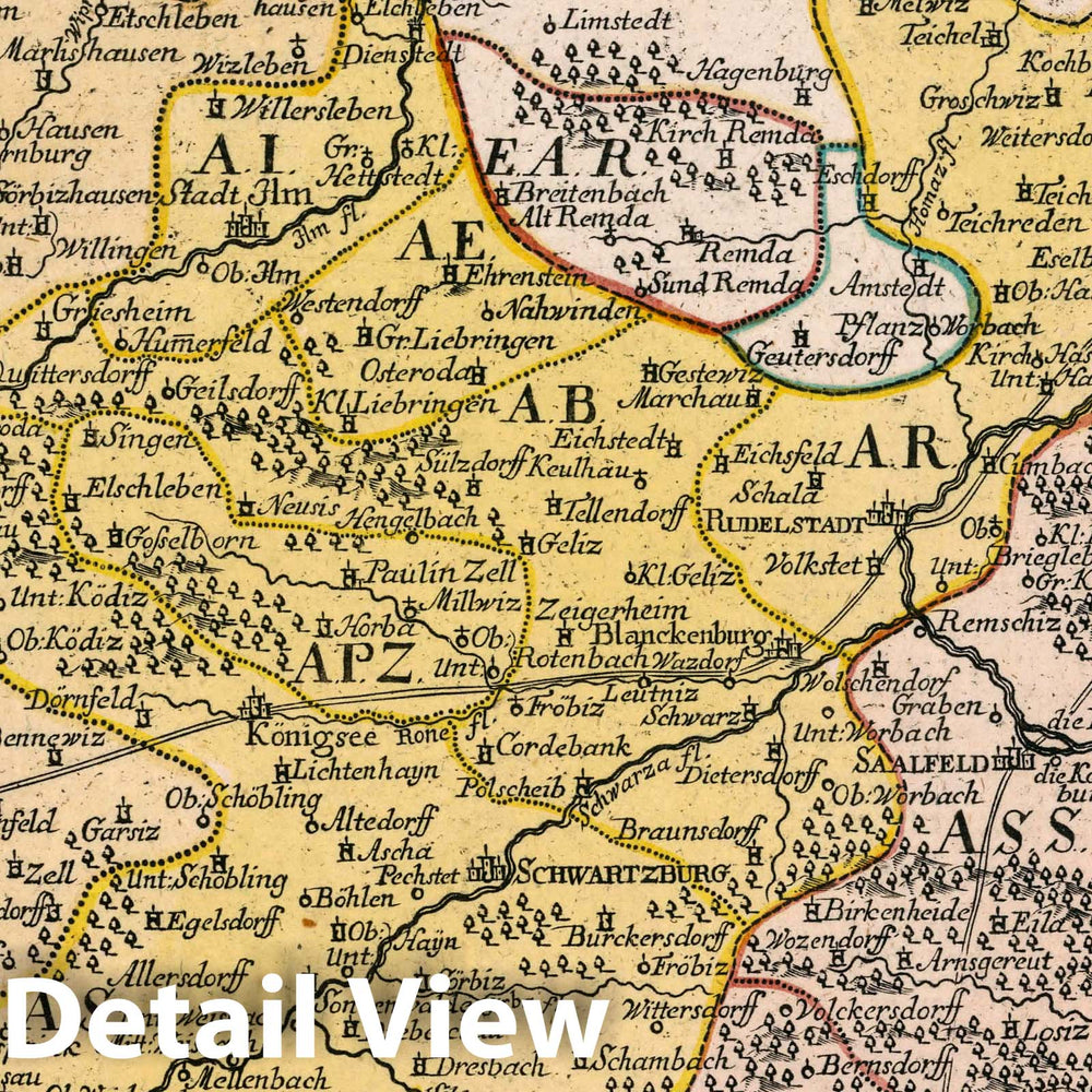 Historic Map : Germany, Vol 2:116- Das Sudliche Furstenthum Schwartzburg, 1740 Atlas , Vintage Wall Art