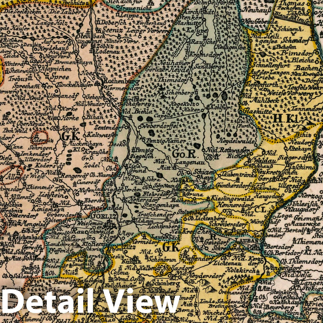 Historic Map : Germany, Vol 2:122- Der Budissinische Kreis in dem Marggrafthum Ober-Lausiz, 1740 Atlas , Vintage Wall Art