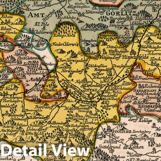 Historic Map : Germany, Vol 2:123- Territorium der Chur-Sachss. Sechs-Stadt Zittau in der Ober-Lausitz, 1740 Atlas , Vintage Wall Art