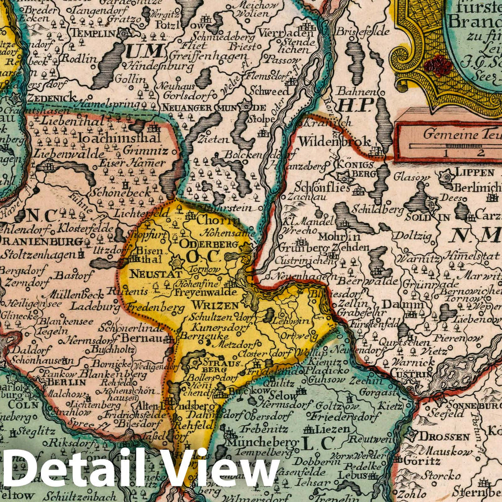 Historic Map : Germany, Vol 2: 129- Die Mittelmarck in dem Churfurstenthum Brandenburg, 1740 Atlas , Vintage Wall Art