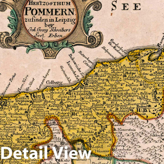 Historic Map : Germany, Vol 2: 131- Das Hertzogthum Pommern, 1740 Atlas , Vintage Wall Art