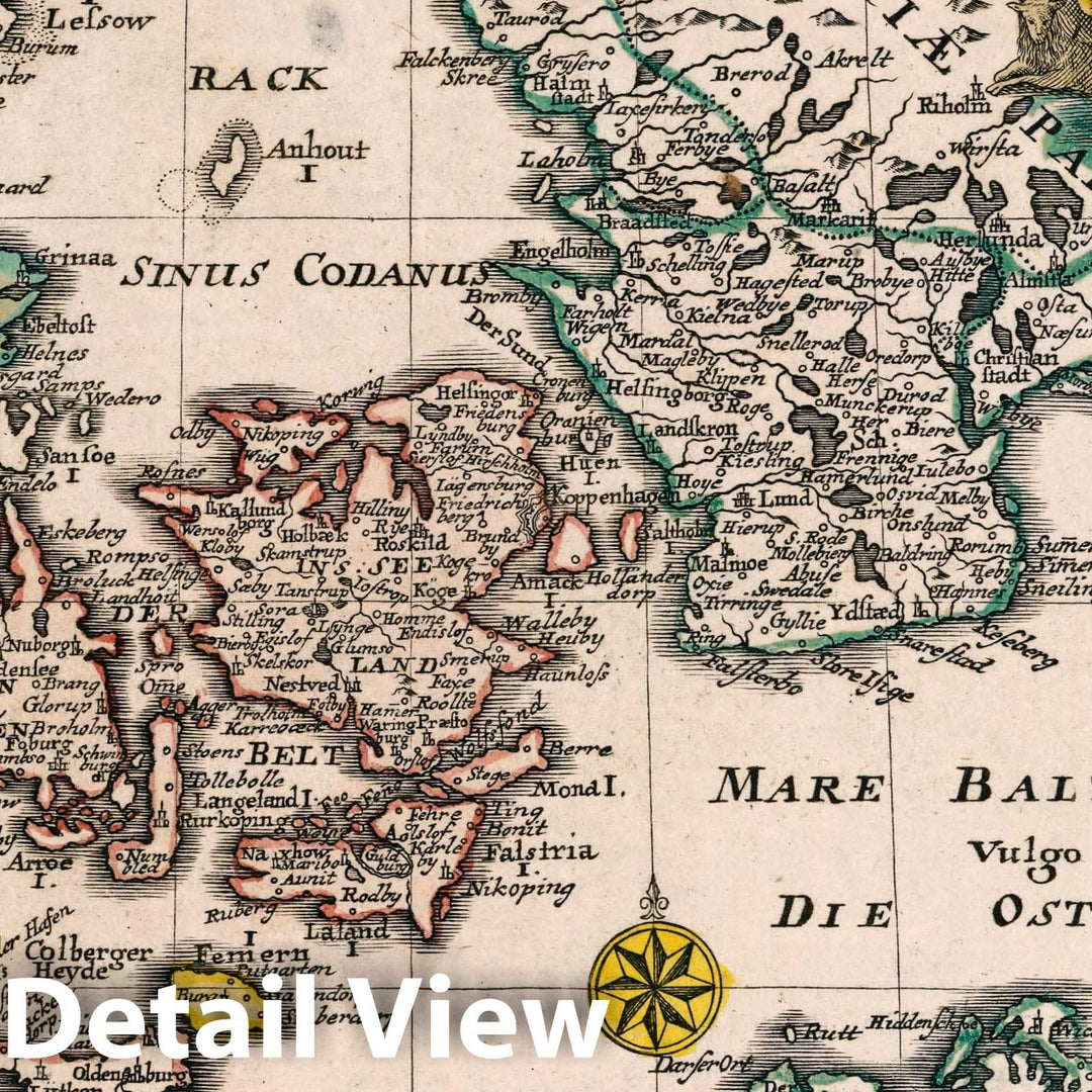 Historic Map : Denmark, Vol 2: 135- Das Konigreich Daennemarck, 1740 Atlas , Vintage Wall Art