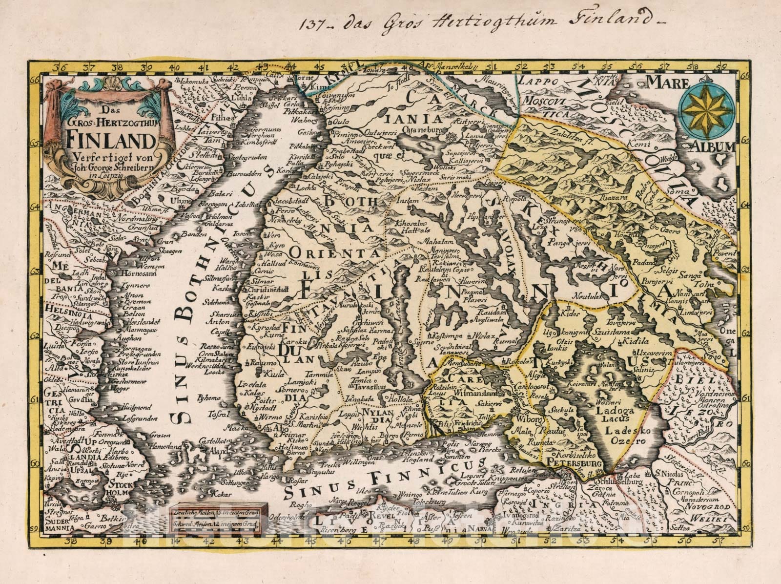 Historic Map - Vol 2: 137- Das Gros-Hertzogthum Finland, 1740 Atlas - Vintage Wall Art